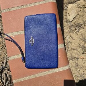 Coach Blue Large Wristlet Wallet